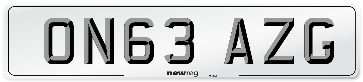 ON63 AZG Number Plate from New Reg